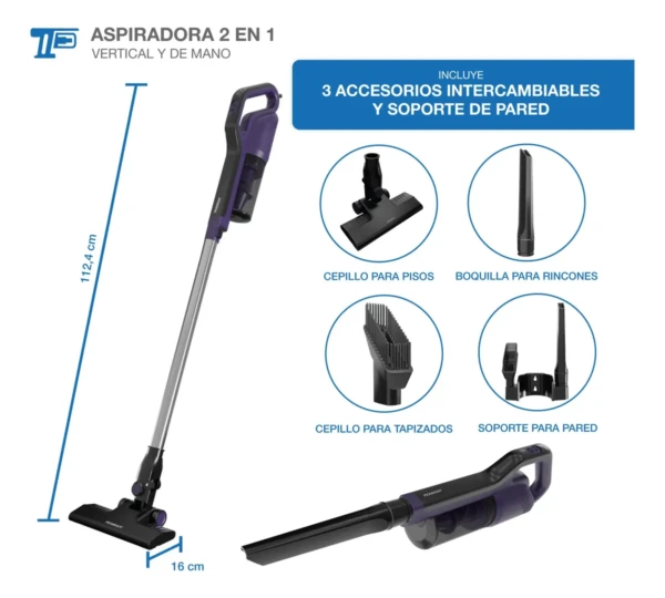 Aspiradora Stick con Cable Peabody Pe-as400nv