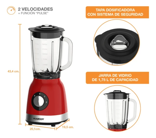 Licuadora de Mesa Roja - Peabody